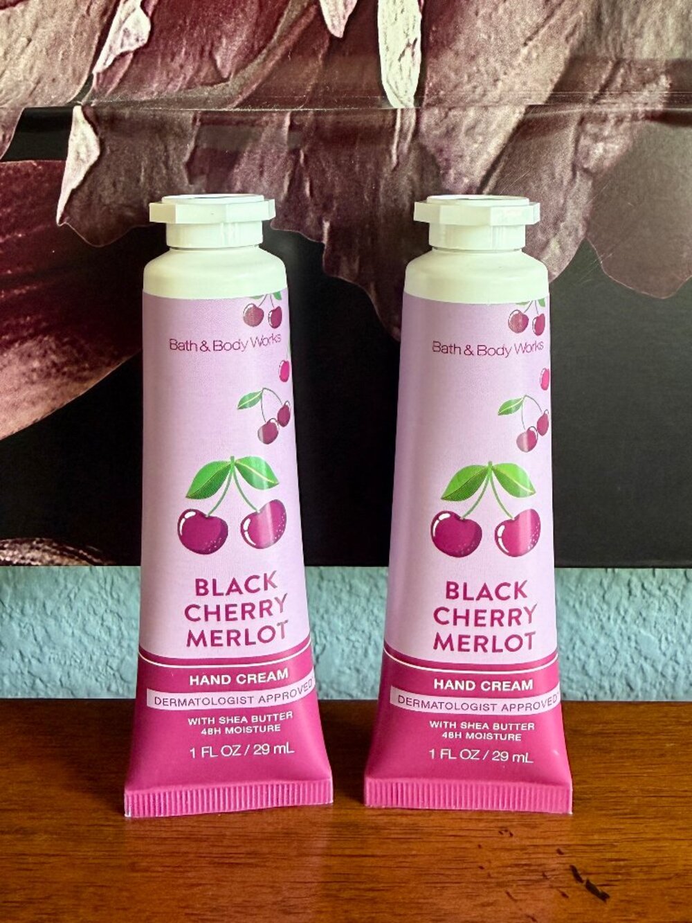 NEW 2-Pc BLACK CHERRY MERLOT Shea Butter Hand Cream Bath & Body Works